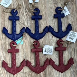 Nautical Anchor Wall Decor  - Blue and Red
